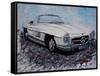 The White Mercedes SL 300 1957-Martina Bleichner-Framed Stretched Canvas