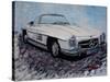 The White Mercedes SL 300 1957-Martina Bleichner-Stretched Canvas