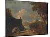 'The White Monk - IV (Italian Landscape, with White Monk)', c1752-Richard Wilson-Mounted Premium Giclee Print