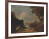 'The White Monk - IV (Italian Landscape, with White Monk)', c1752-Richard Wilson-Framed Giclee Print