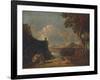 'The White Monk - IV (Italian Landscape, with White Monk)', c1752-Richard Wilson-Framed Giclee Print