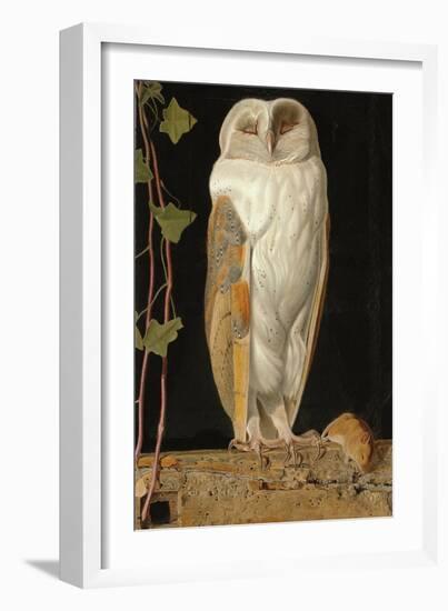 The White Owl: 'Alone and Warming His Five Wits, the White Owl in the Belfry Sits', 1856-William J. Webbe-Framed Giclee Print