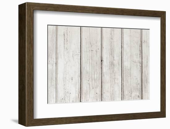 The White Paint Wood Texture with Natural Patterns-Madredus-Framed Photographic Print