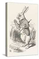 The White Rabbit Checks His Watch-John Tenniel-Stretched Canvas