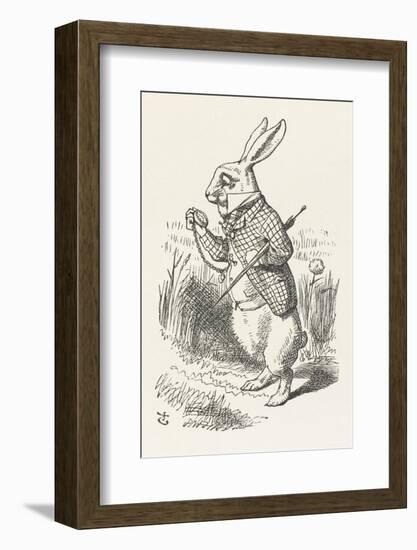 The White Rabbit Checks His Watch-John Tenniel-Framed Photographic Print