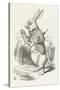 The White Rabbit Checks His Watch-John Tenniel-Stretched Canvas