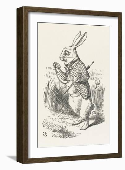 The White Rabbit Checks His Watch-John Tenniel-Framed Photographic Print