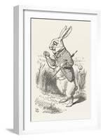 The White Rabbit Checks His Watch-John Tenniel-Framed Photographic Print