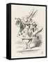 The White Rabbit in Herald's Costume-John Tenniel-Framed Stretched Canvas