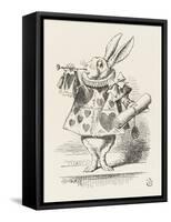 The White Rabbit in Herald's Costume-John Tenniel-Framed Stretched Canvas