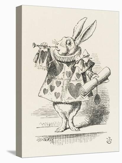 The White Rabbit in Herald's Costume-John Tenniel-Stretched Canvas