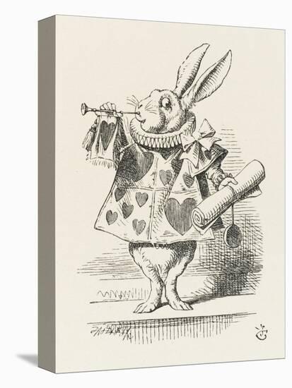 The White Rabbit in Herald's Costume-John Tenniel-Stretched Canvas