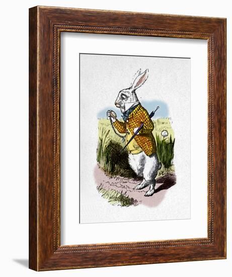 'The White Rabbit with a watch', 1889-John Tenniel-Framed Giclee Print