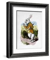 'The White Rabbit with a watch', 1889-John Tenniel-Framed Giclee Print