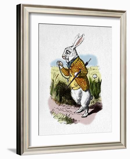 'The White Rabbit with a watch', 1889-John Tenniel-Framed Giclee Print