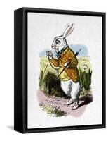 'The White Rabbit with a watch', 1889-John Tenniel-Framed Stretched Canvas