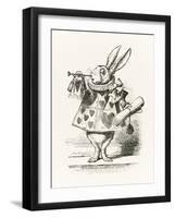 The White Rabbit with Trumpet and Scroll Heralding the Accusation, from 'Alice in Wonderland' by Le-John Tenniel-Framed Giclee Print