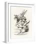 The White Rabbit with Trumpet and Scroll Heralding the Accusation, from 'Alice in Wonderland' by Le-John Tenniel-Framed Giclee Print