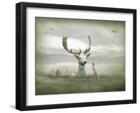 The White Stag-Lynne Davies-Framed Photographic Print