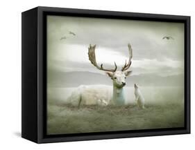 The White Stag-Lynne Davies-Framed Stretched Canvas