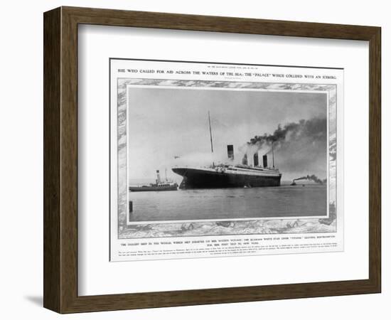 The White Star Liner 'Titanic' Leaving Southampton-null-Framed Photographic Print