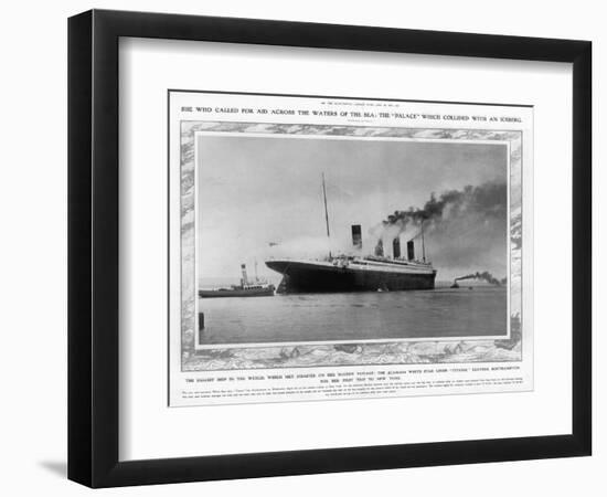The White Star Liner 'Titanic' Leaving Southampton-null-Framed Photographic Print
