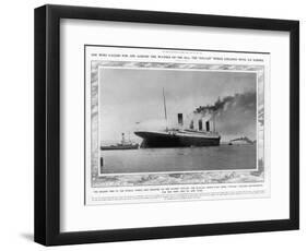 The White Star Liner 'Titanic' Leaving Southampton-null-Framed Photographic Print