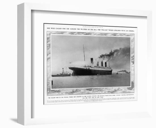 The White Star Liner 'Titanic' Leaving Southampton-null-Framed Photographic Print