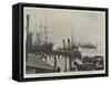 The White Star Rms Germanic, Lying at Liverpool Landing-Stage, Outward Bound for New York-null-Framed Stretched Canvas