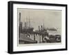 The White Star Rms Germanic, Lying at Liverpool Landing-Stage, Outward Bound for New York-null-Framed Giclee Print