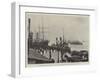 The White Star Rms Germanic, Lying at Liverpool Landing-Stage, Outward Bound for New York-null-Framed Giclee Print