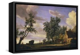 The White Swan Inn-Salomon van Ruysdael-Framed Stretched Canvas