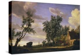 The White Swan Inn-Salomon van Ruysdael-Stretched Canvas