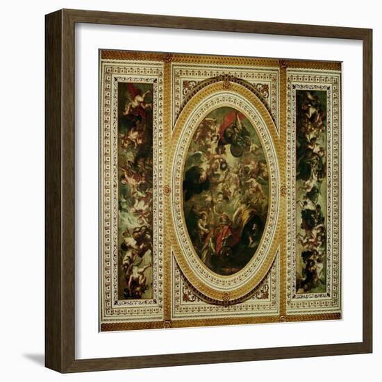 The Whitehall Ceiling: the Apotheosis of James I 1632-34-Peter Paul Rubens-Framed Giclee Print