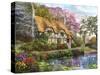The Whitestone Cottage-Dominic Davison-Stretched Canvas