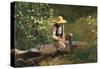 The Whittling Boy, 1873-Winslow Homer-Stretched Canvas