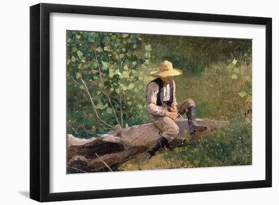 The Whittling Boy, 1873-Winslow Homer-Framed Giclee Print
