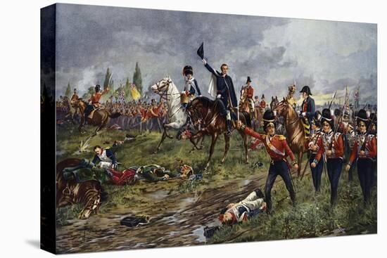 "The Whole Line Will Advance", the Battle of Waterloo-Edgar Alfred Holloway-Stretched Canvas