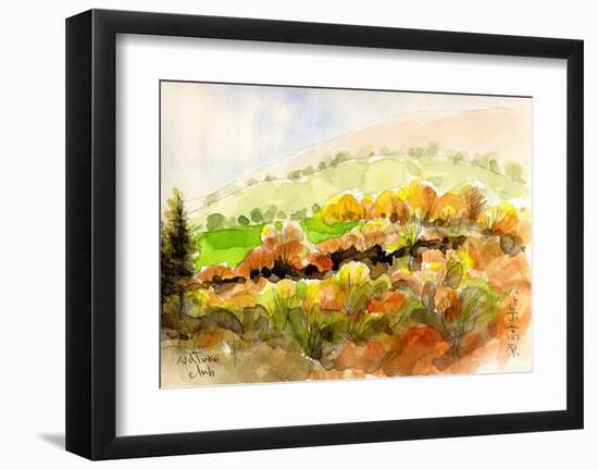 The Whole Mountainside is Ablaze in Colorful Autumn Leaves, Glorious Autumn in Yatsugatake-Kenji Fujimura-Framed Art Print
