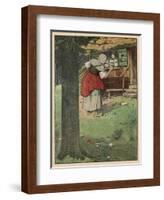 The Wicked Queen in Disguise Brings a Poisoned Apple to Snow White-Willy Planck-Framed Art Print