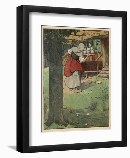 The Wicked Queen in Disguise Brings a Poisoned Apple to Snow White-Willy Planck-Framed Art Print