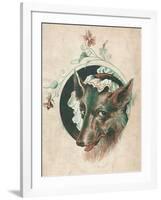 The Wicked Wolf Wearing Red Riding Hood's Grandmother's Nightcap: a Rather Unconvincing Disguise!-null-Framed Art Print