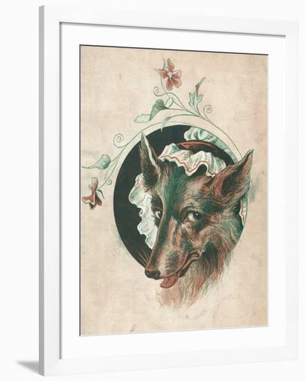 The Wicked Wolf Wearing Red Riding Hood's Grandmother's Nightcap: a Rather Unconvincing Disguise!-null-Framed Art Print