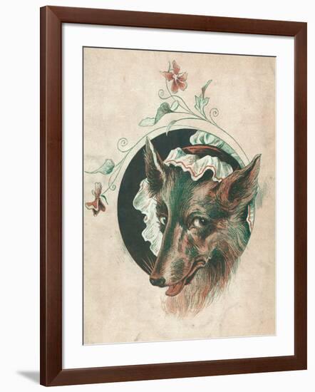 The Wicked Wolf Wearing Red Riding Hood's Grandmother's Nightcap: a Rather Unconvincing Disguise!-null-Framed Art Print