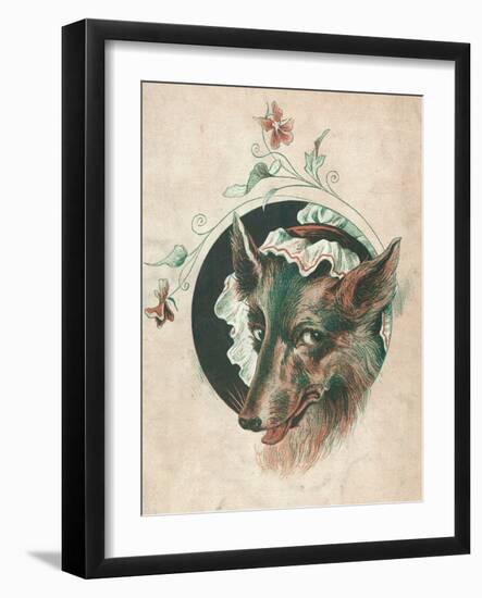 The Wicked Wolf Wearing Red Riding Hood's Grandmother's Nightcap: a Rather Unconvincing Disguise!-null-Framed Art Print