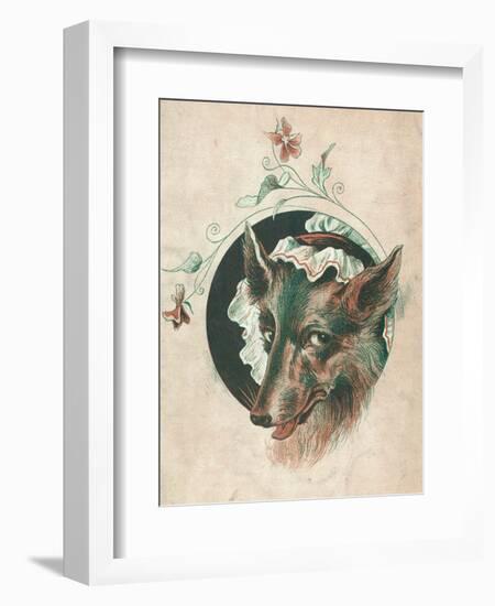 The Wicked Wolf Wearing Red Riding Hood's Grandmother's Nightcap: a Rather Unconvincing Disguise!-null-Framed Art Print