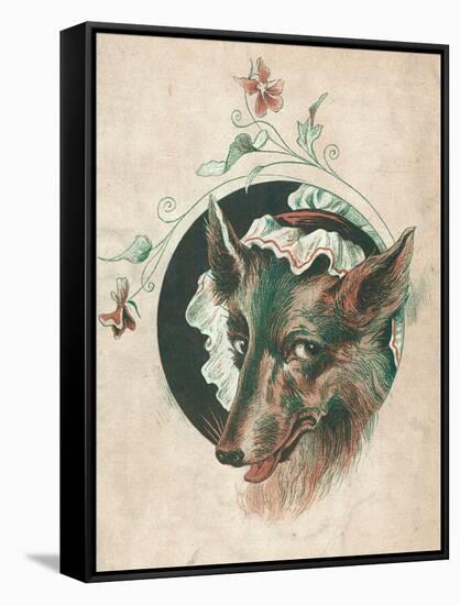 The Wicked Wolf Wearing Red Riding Hood's Grandmother's Nightcap: a Rather Unconvincing Disguise!-null-Framed Stretched Canvas