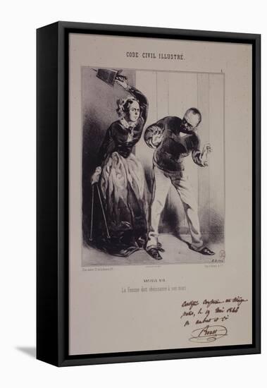 The Wife Shall Obey Her Husband-Henry Monnier-Framed Stretched Canvas