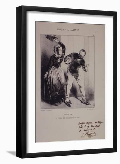 The Wife Shall Obey Her Husband-Henry Monnier-Framed Giclee Print