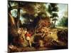 The Wild Boar Hunt, after a Painting by Rubens, circa 1840-50-Eugene Delacroix-Mounted Giclee Print